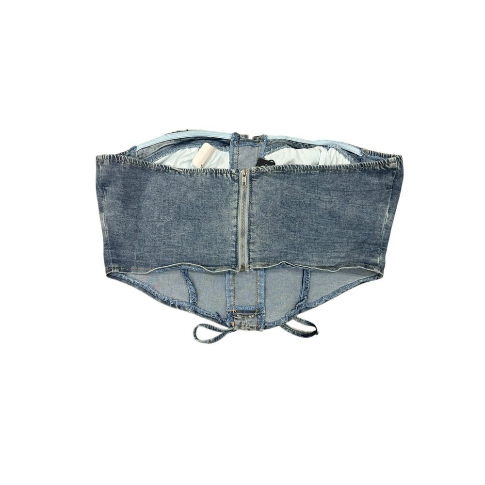 NWT Fashion Nova Wait For Me Denim Capri 2Pc Set 3X - Picture 12 of 14